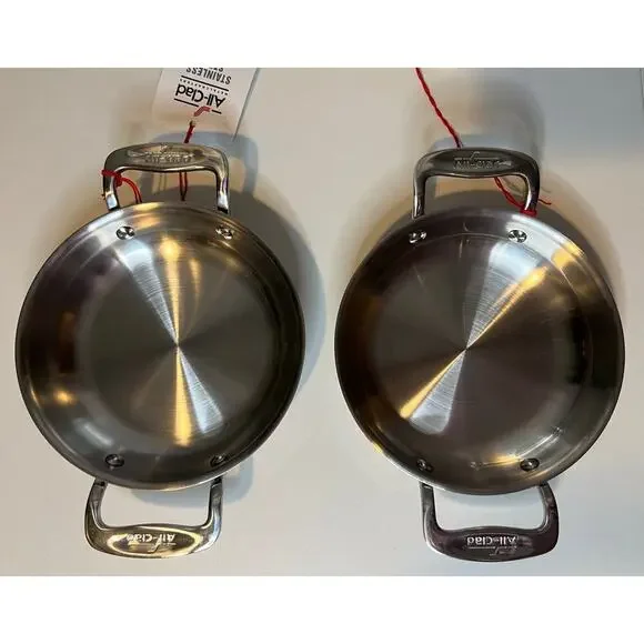 NEW Set of 2 All Clad Stainless Steel 6" Gratin Pans - Picture 1 of 8